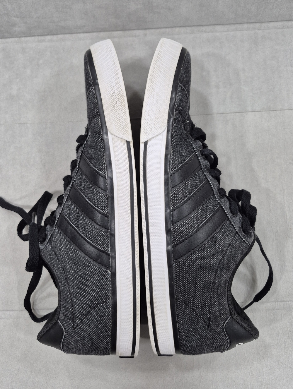 Adidas sneakers men's 11 black denim 3 stripes F76263 - Picture 7 of 9